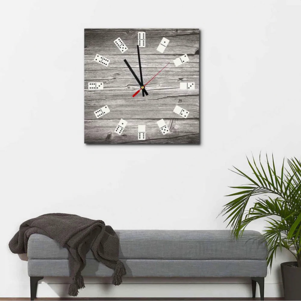 #13 HANK Wooden Dominoes Acrylic Wall Clock