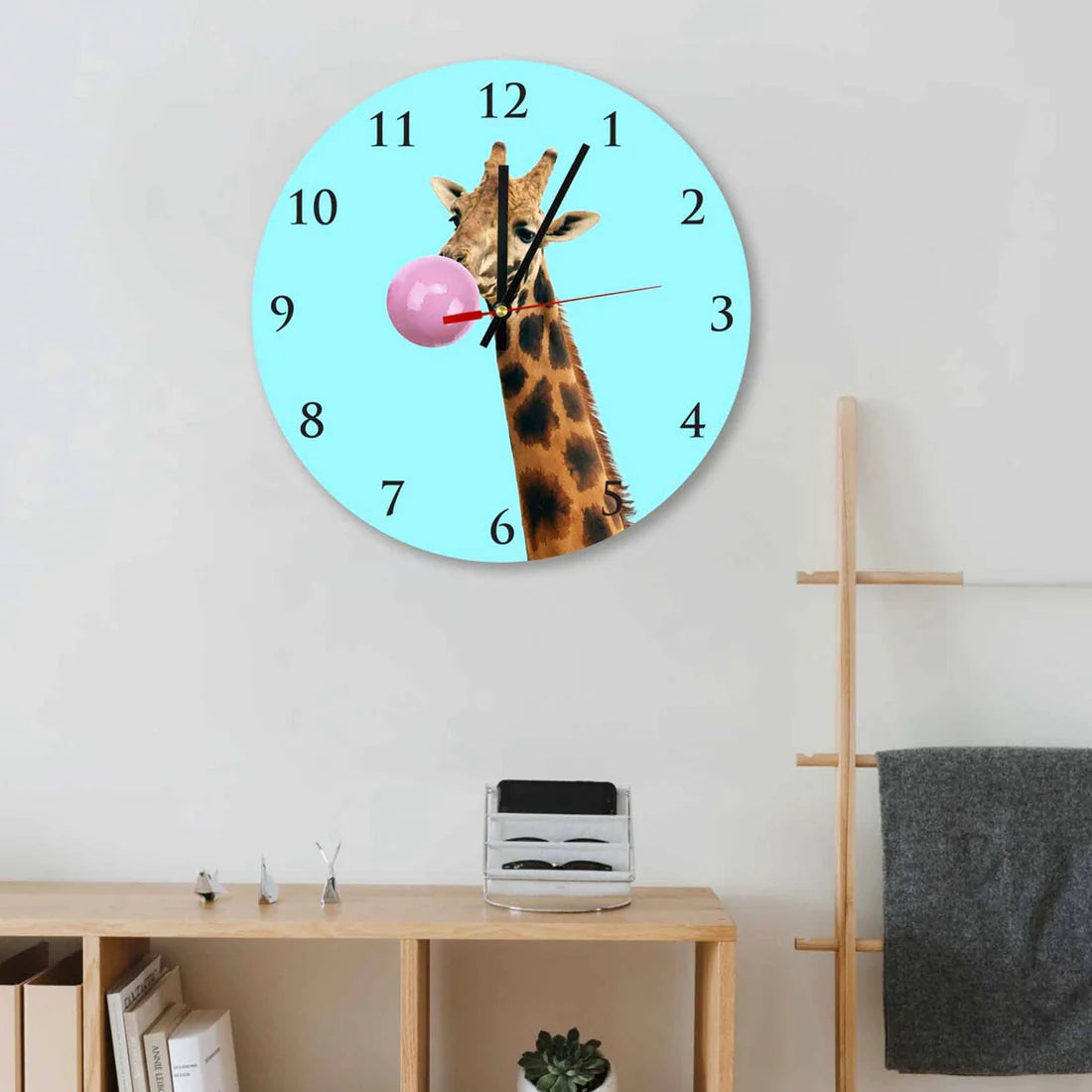#17 FELIX Giraffe Pink Gum Acrylic Wall Clock