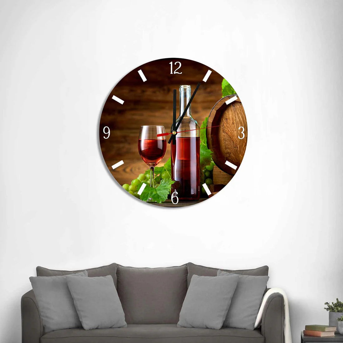 #18 OAK Wine Keg Acrylic Wall Clock