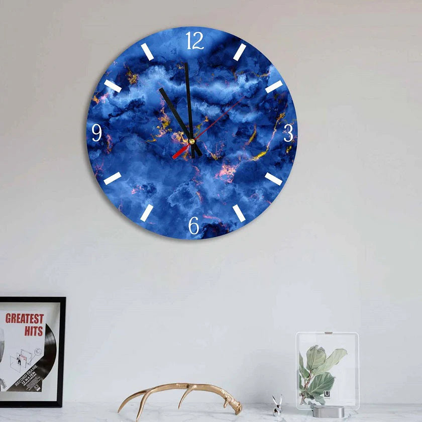 #26 STAR Blue Clouds Acrylic Wall Clock